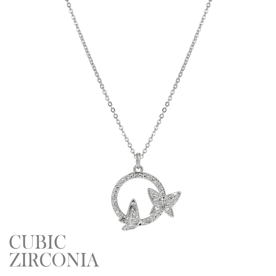 Mid-flight Sparkling Butterflies Necklace