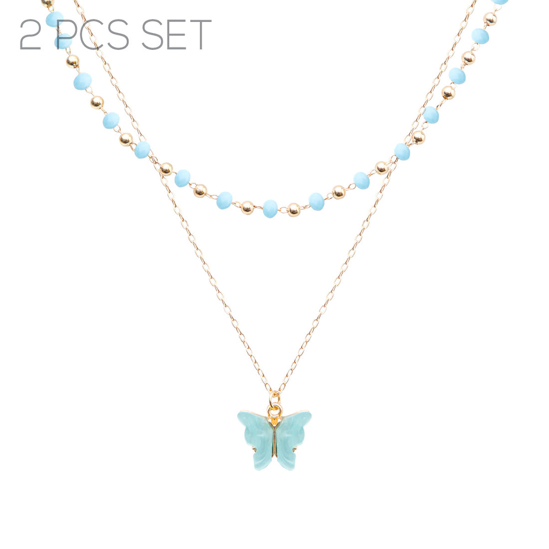 Butterfly Layered Necklace Set (2-Piece Set)