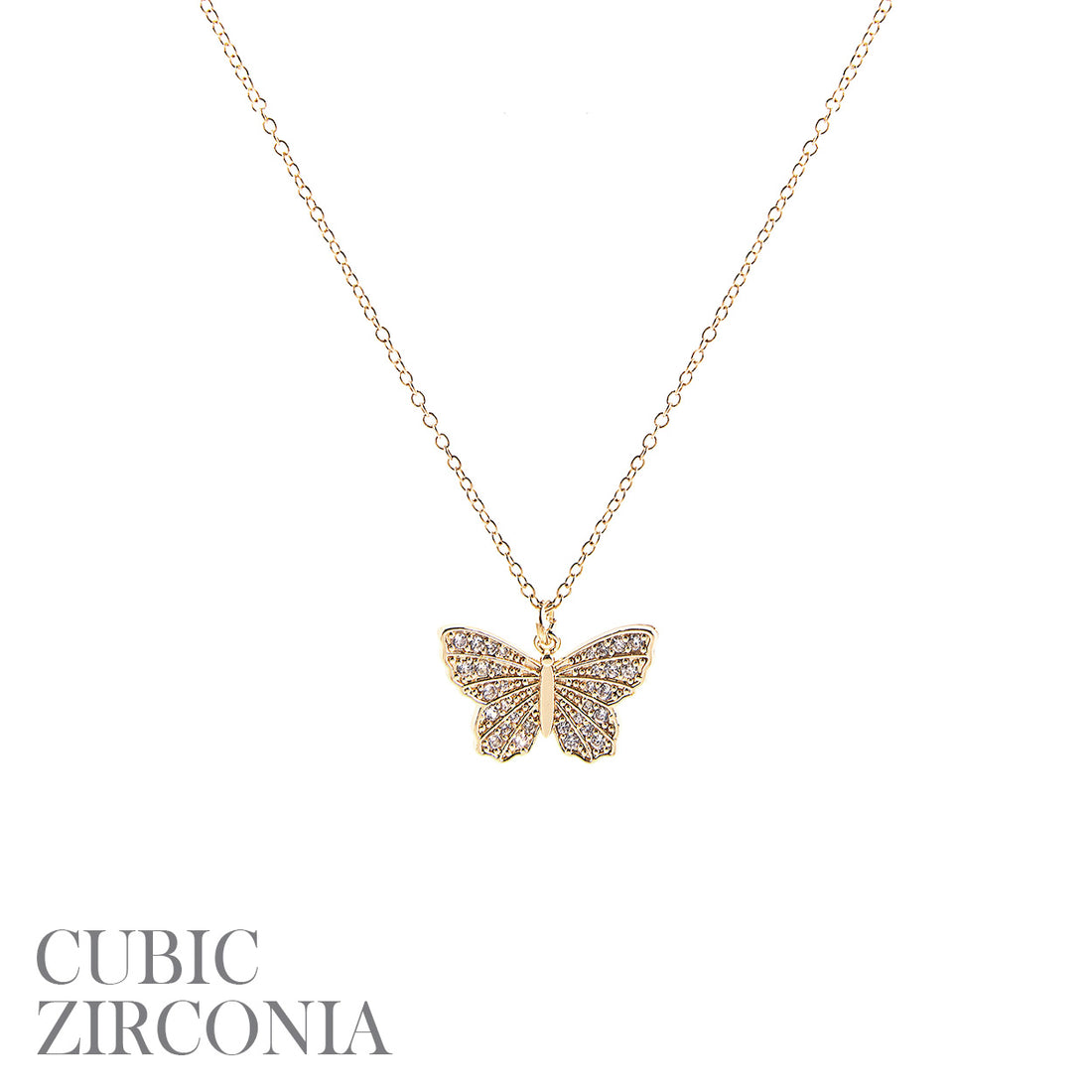Cubic Zirconia Butterfly Necklace