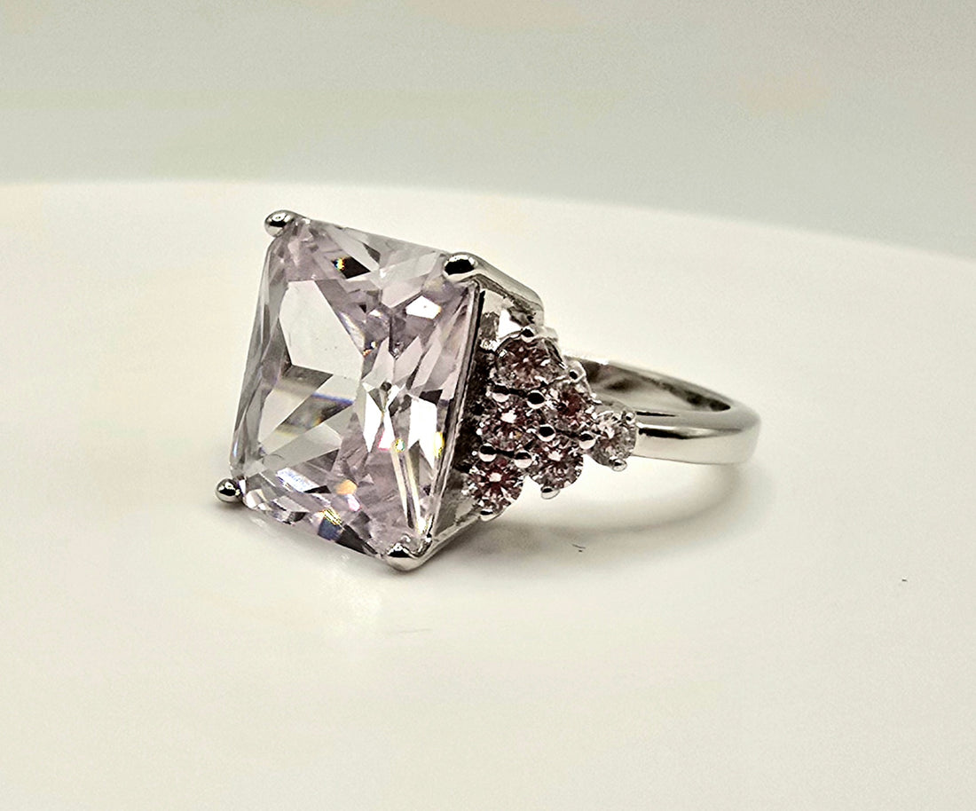 Modern Solitaire Statement Ring