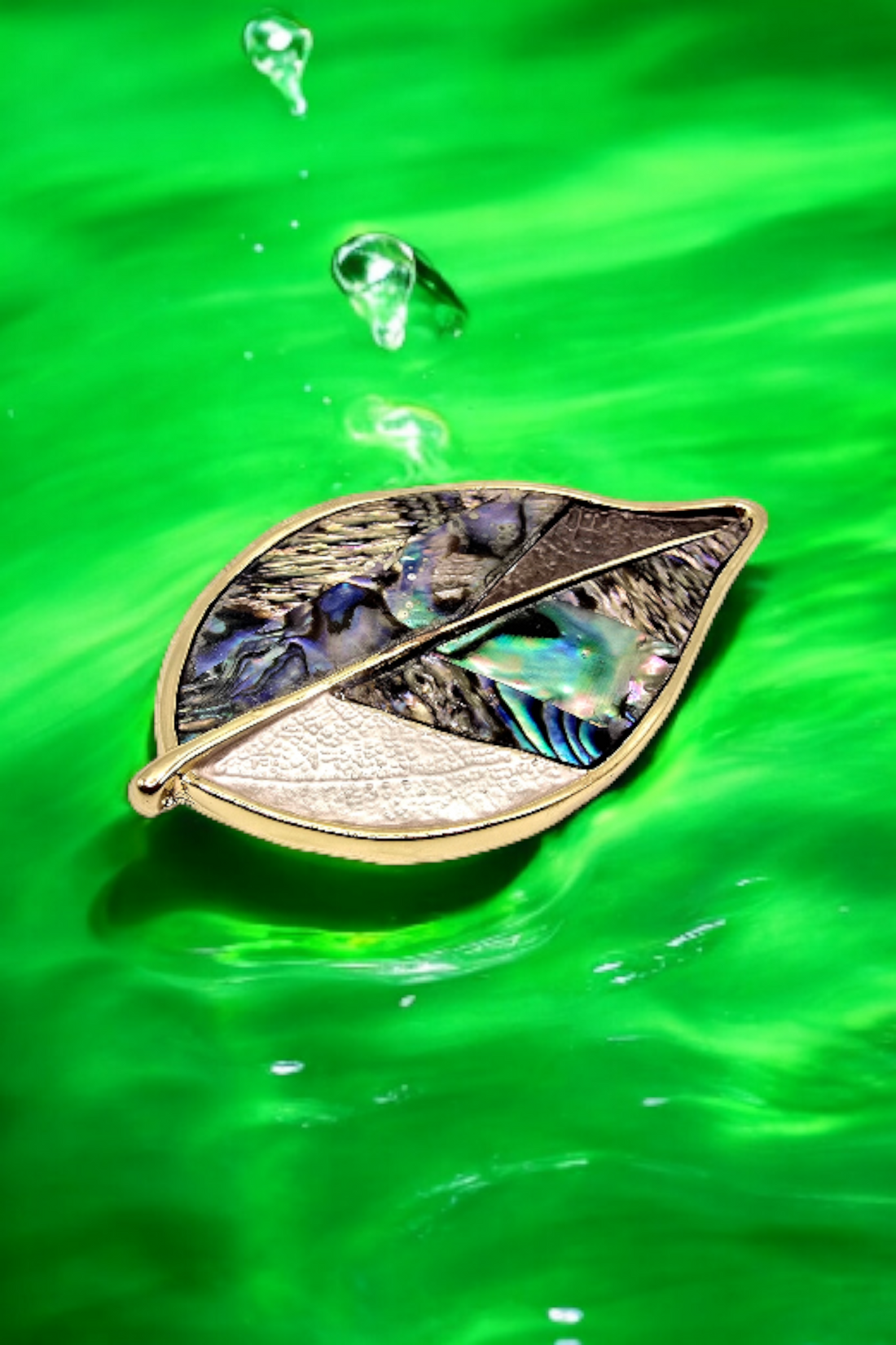 Abalone Leaf Magnetic Brooch