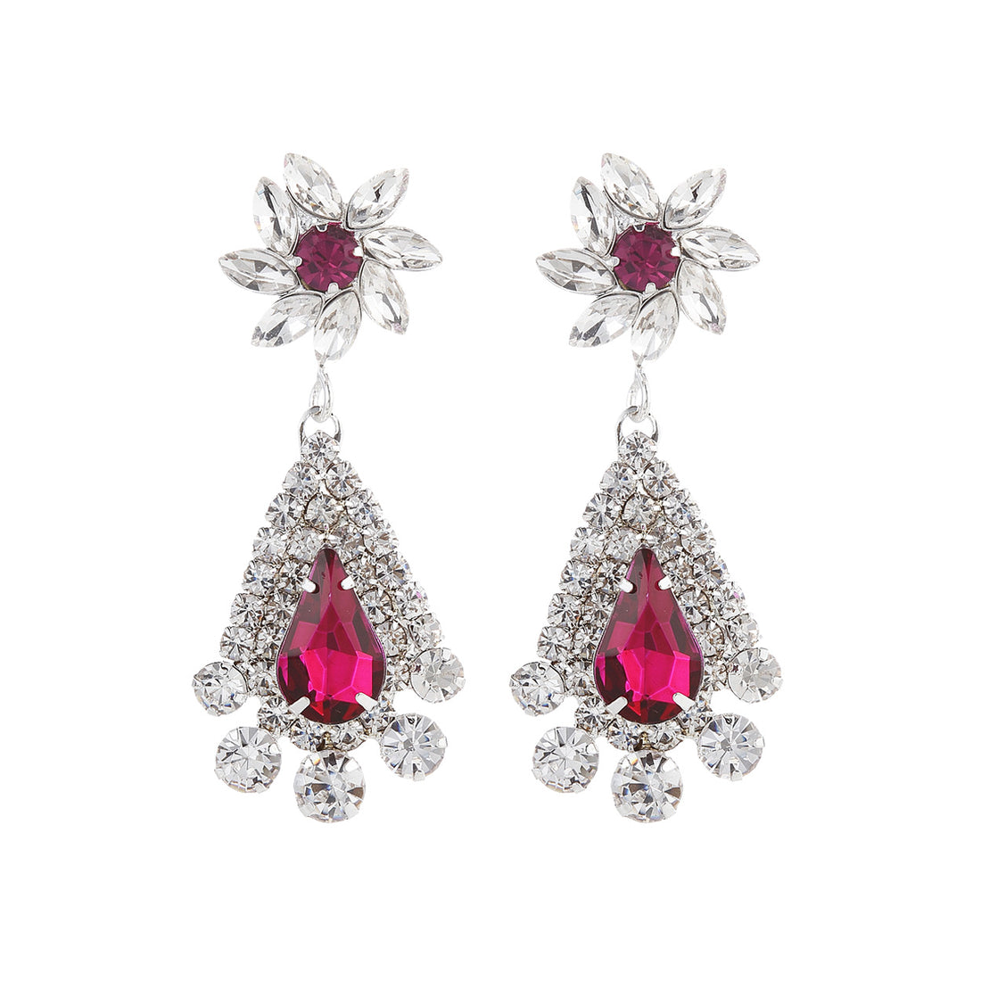 Lustrous Fuchsia CZ Earrings