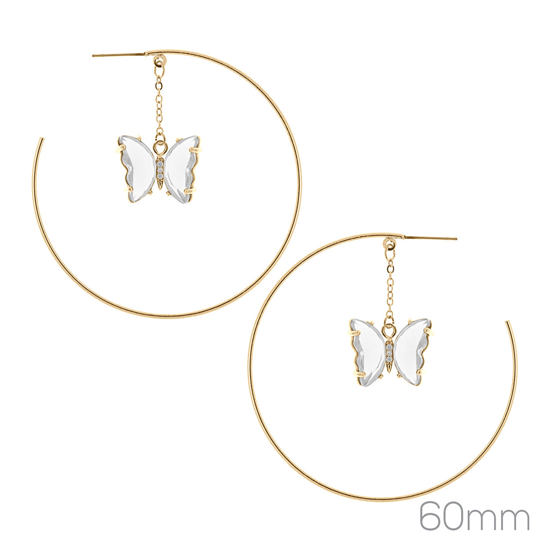 Dancing Butterfly Hoop Earrings
