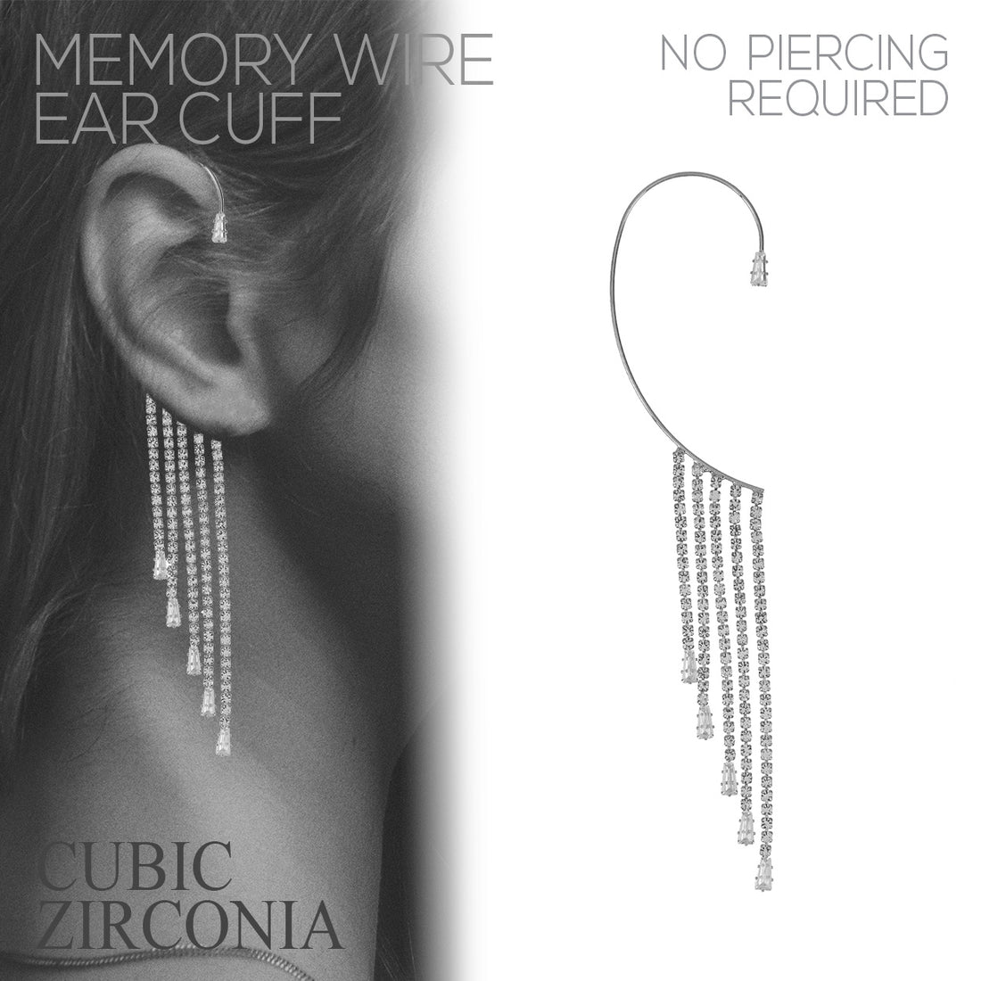 Cascading Crystal Ear Cuff