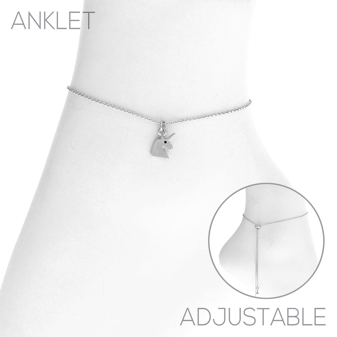 Unicorn Charm Slider Anklet