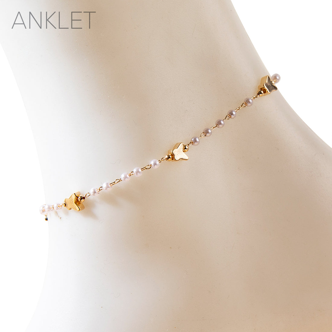 Fluttering Butterfly Pearl Anklet