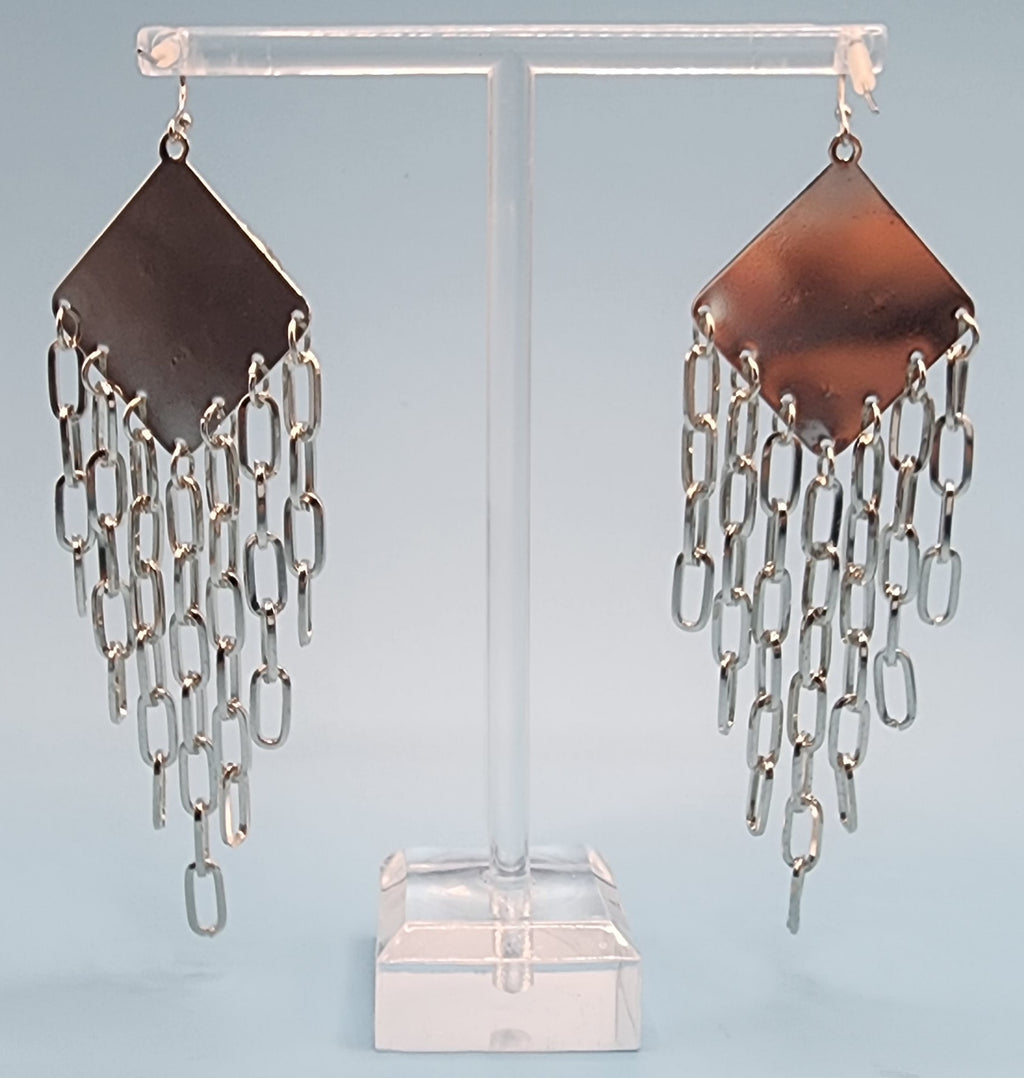 Chain Link Tassel Metal Earrings