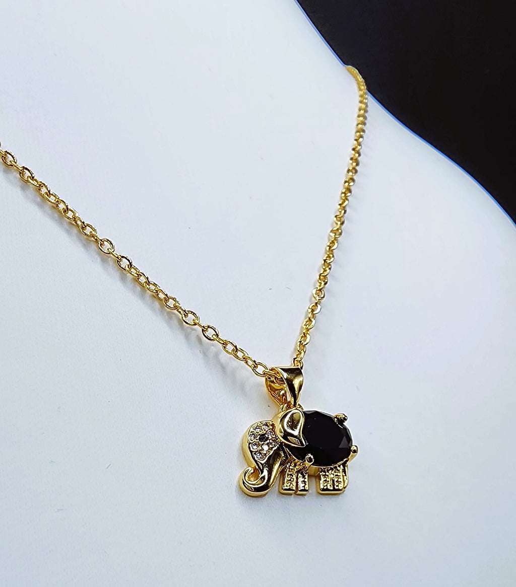 Elephant CZ Necklace 14K plated