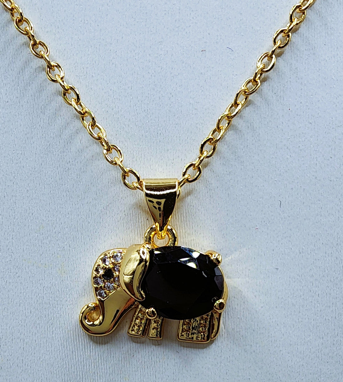 Elephant CZ Necklace 14K plated