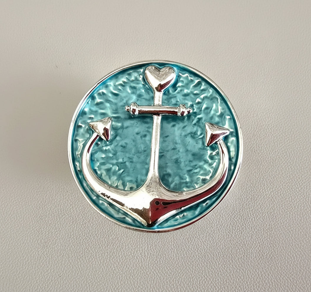 Nautical Anchor Magnetic Brooch